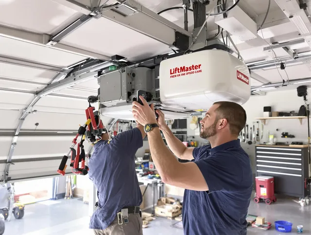 Kendall Garage Door Repair technician performing advanced diagnostics on garage opener in Kendall