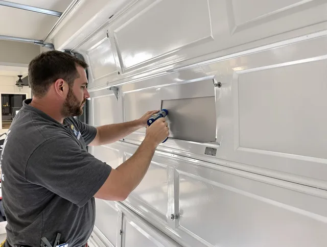 Garage door panel repair by Kendall Garage Door Repair in Kendall